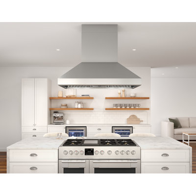 Titan 54 in. 750 CFM Island Mount Range Hood with TruHue in Stainless Steel