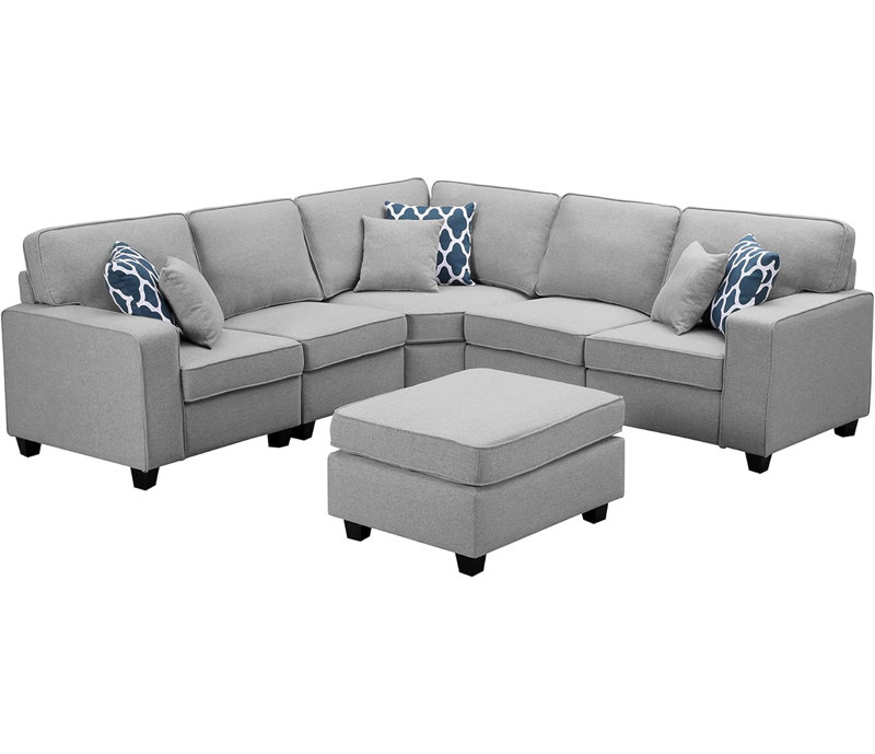 Nylander 6 Piece Modular Sectional Sofa with Ottoman