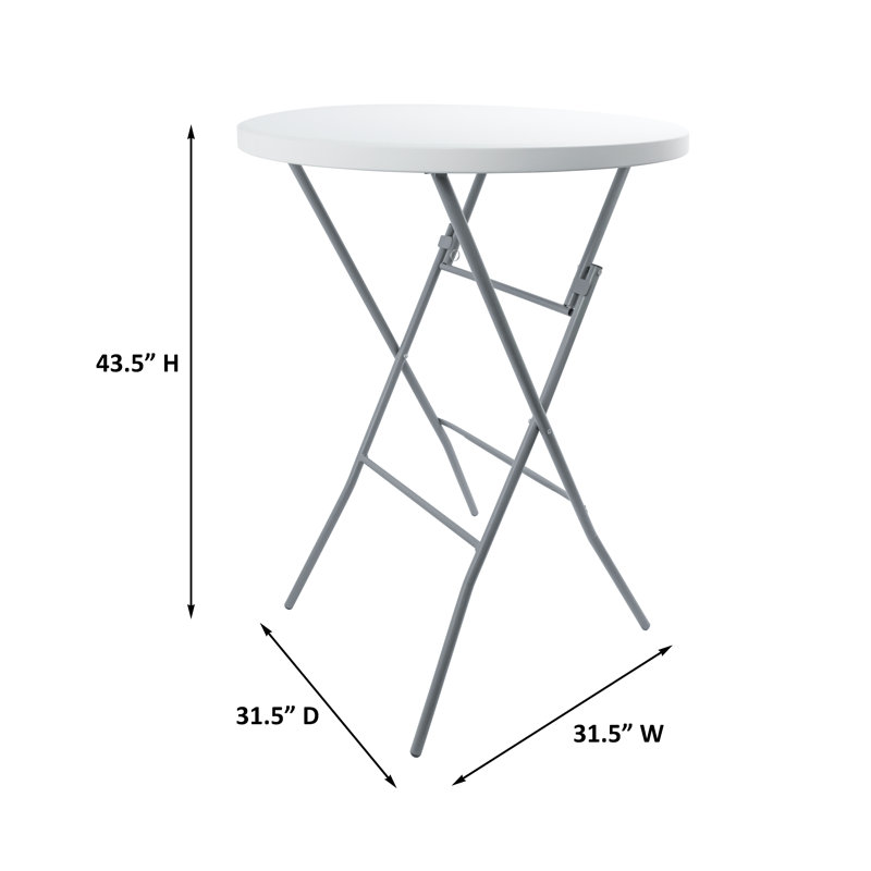 Table pliante ronde 32 po, Blanc / Gris foncé