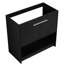 Meuble-lavabo autoportant de 36 po, lavabo en céramique, structure d'armoire en contreplaqué, 2 portes, meuble-lavabo à finition chêne noir avec armoire, autoportant, abat-jour foncé