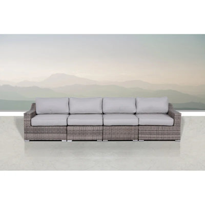 Mikali Patio Wicker 4-Seater Sectional Sofa with Plush Cushions