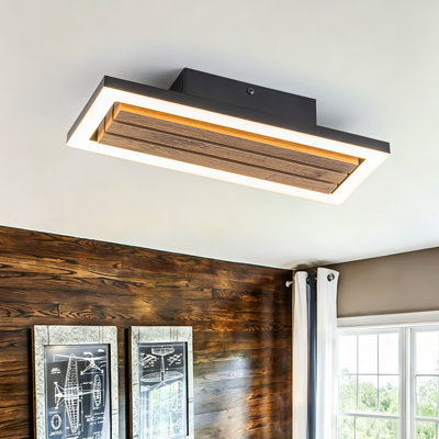 Rectangle Dimmable LED Semi Flush Mount