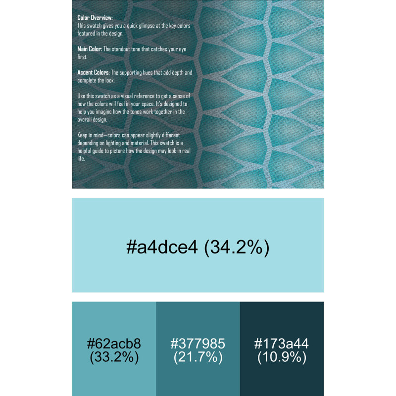 Abstract Sea Green Area Rug, Rectangle 5' x 7'