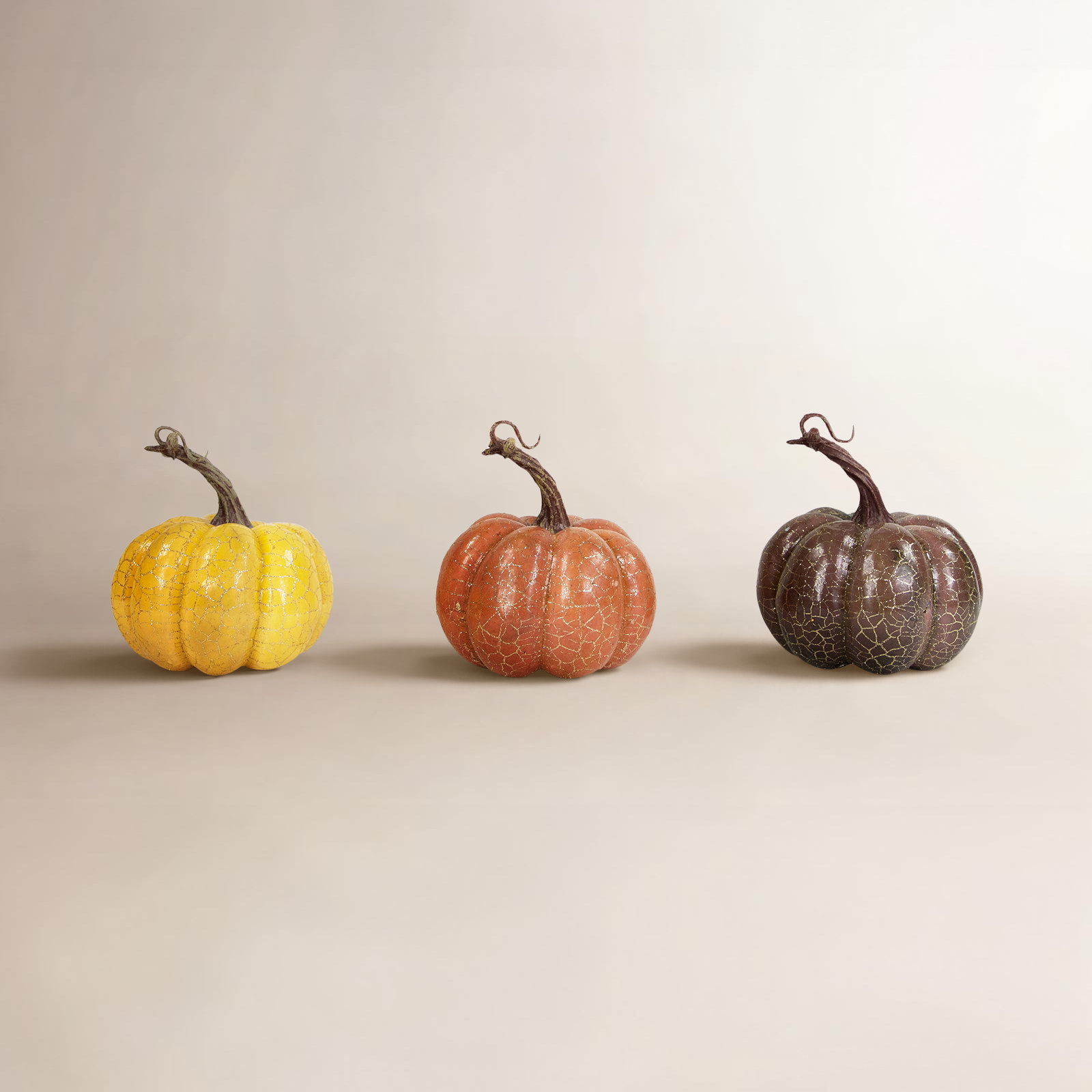 Orange Brown and Purple Fall Harvest Tabletop Pumpkin
