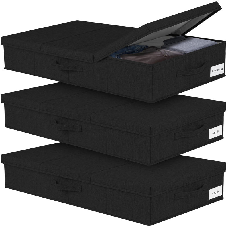 Ebern Designs Fabric Underbed Storage, Black
