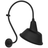 Thomas O'Brien, "Academy 15" Larrabee Barn Light in Matte Black with 12.5" White Tilted Bowers Shade
