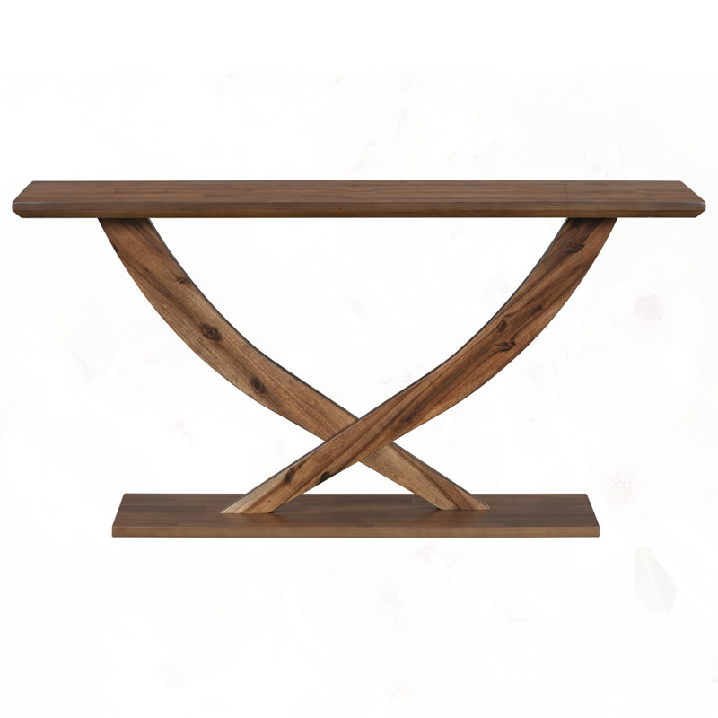 Console rustique avec pieds croisés, Brun