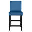 Ensemble de salle à manger 5 pièces avec table haute, comprenant une table à manger avec dessus en faux marbre et quatre chaises recouvertes de velours, bleu-612468771