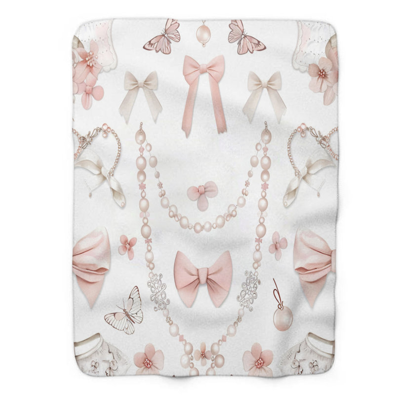 Style rose - couverture sherpa de qualité supérieure 1 pièce, L 60 po x L 80 po