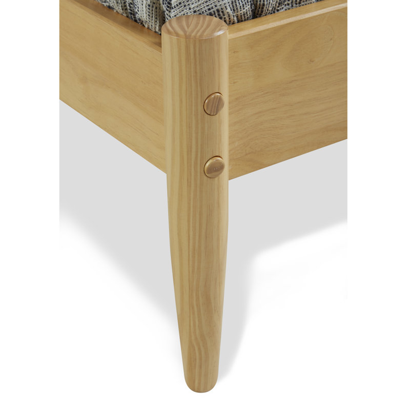 Lit plateforme en bois massif Ashlie, Chêne miel, Double