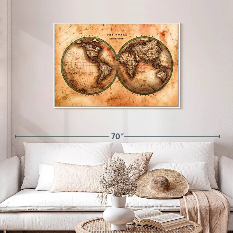 Rustic Hemispheres Reidy, 31" X 21", Floating Frame White