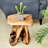 14" Tall Multi-functional Tree Stump Stool, Live Edge Side Table, Plant Stand & Nightstand