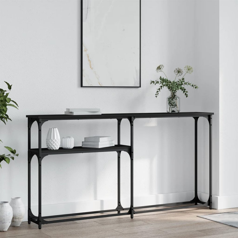 Console Table, 75cm H x 145cm W x 22.5cm D, Brown Oak