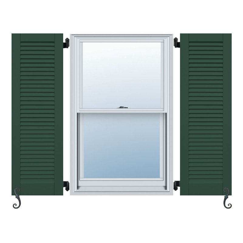 Paires de volets à persiennes à persiennes à persiennes classic Atlantic, Vert forêt, 13 po, 61 po