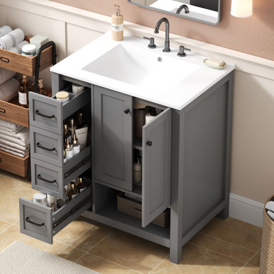 Meuble-lavabo 30 po avec comptoir en céramique