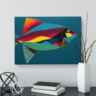 Electrifying Fish Abstract - Wrapped Canvas
