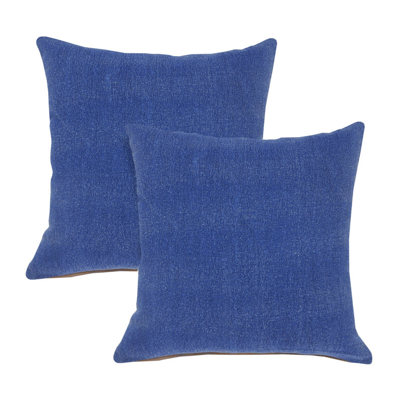 Ensemble de coussins en coton Casual, H 14 po x l 36 po, Rectangle, Bleu