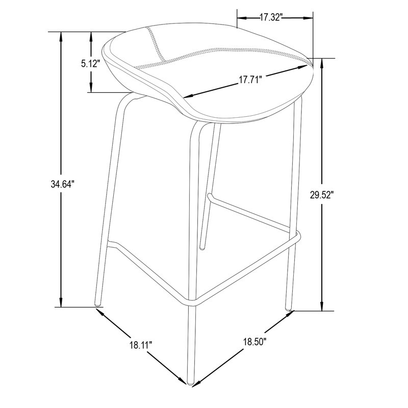 Tabouret de bar Masayo Servos, Bordeaux