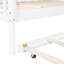 Lit double en bois avec lit gigogne et tablette pour lit scintillant blanc-885704433