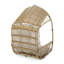 Chaise suspendue avec forme de panier confortable, coussin en tissu aquatique, structure en métal, profondeur de 25 po, longueur de chaîne de 12 po