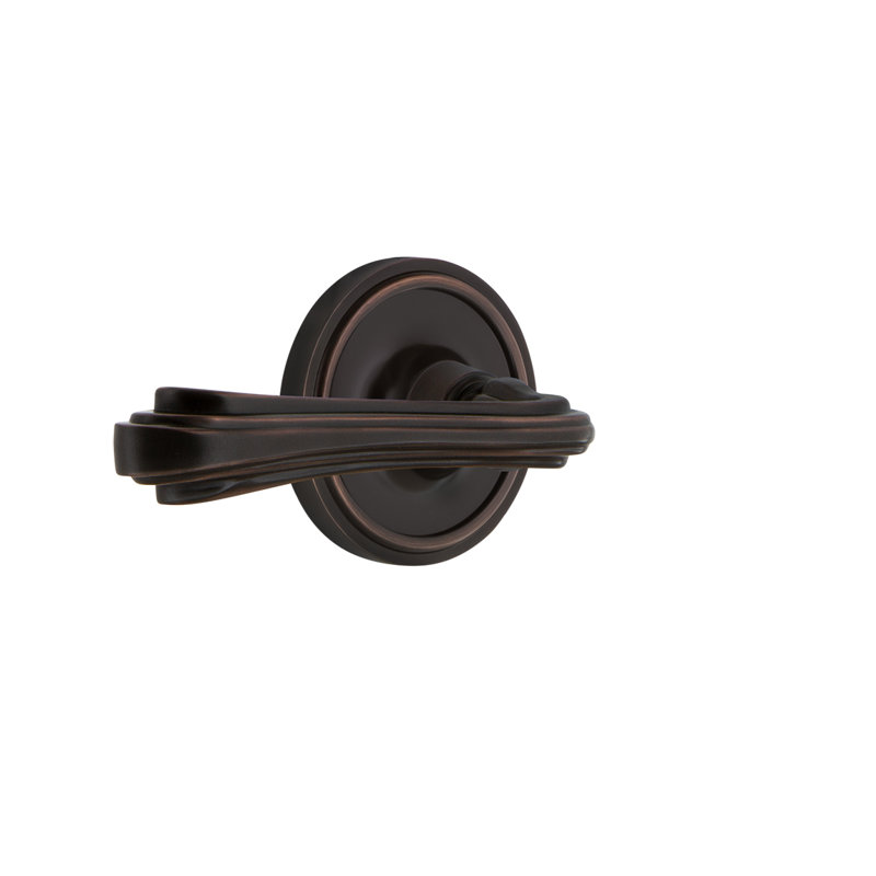 Rosette classique intimité (lit et salle de bain) avec levier fleur, 2-3/8 po, Bronze éternel, Droite