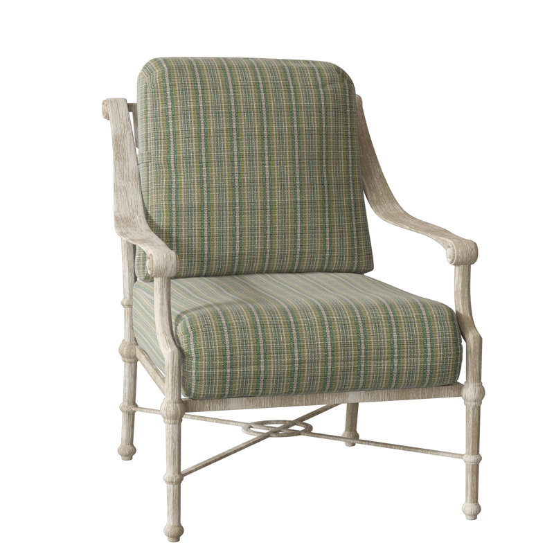 Delphi Outdoor Lounge Chair, Weathered White, Canvas Bird's Eye Sunbrella® Canvas