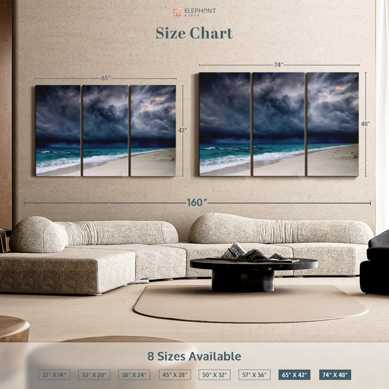 «Dark Cloudy Sky» sur toile, H 48 po x l 74 po x P 1,25 po