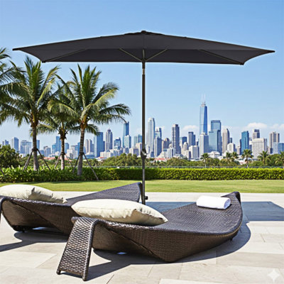 Parasol rectangulaire noir