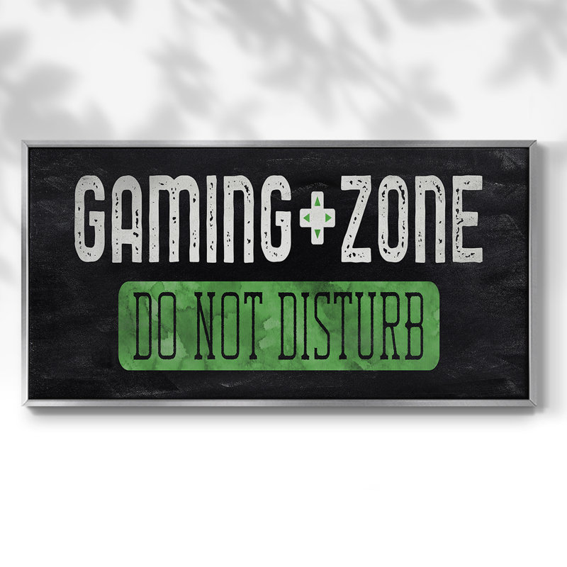 Zone de jeu - Toile tendue avec châssis encadré - Prêt à être accroché, Argent argent, H 17 po x l 33 po