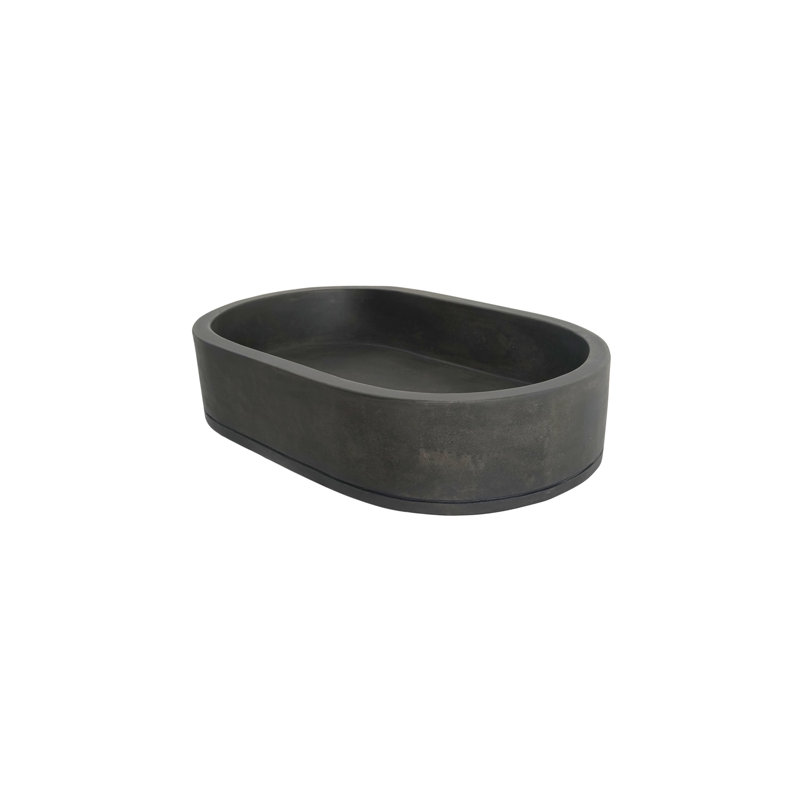 Barclay Uri 22.75'' Concrete Oval Bathroom Sink, Dusk Gray