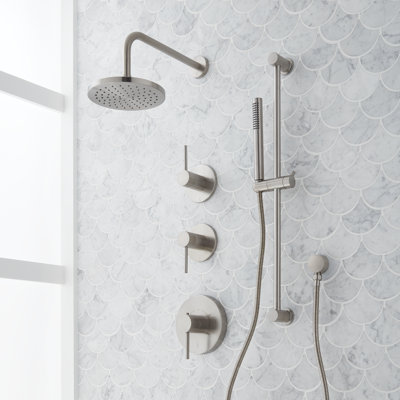 Lexia Thermostatic Shower System with Slide Bar and Hand Shower