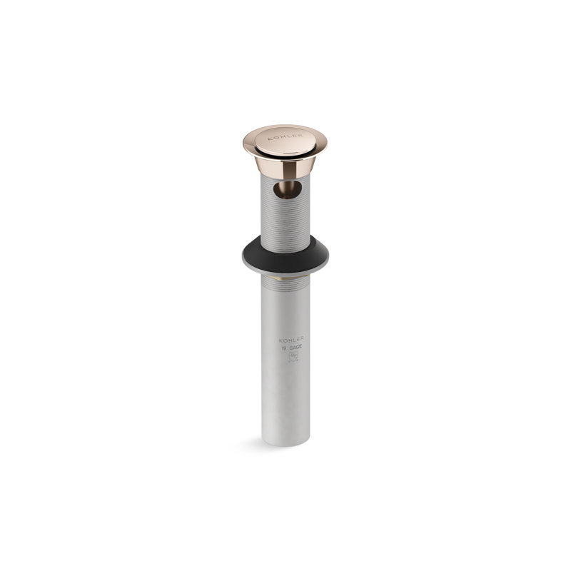 Clicker Drain With Overflow, Vibrant Rose Gold