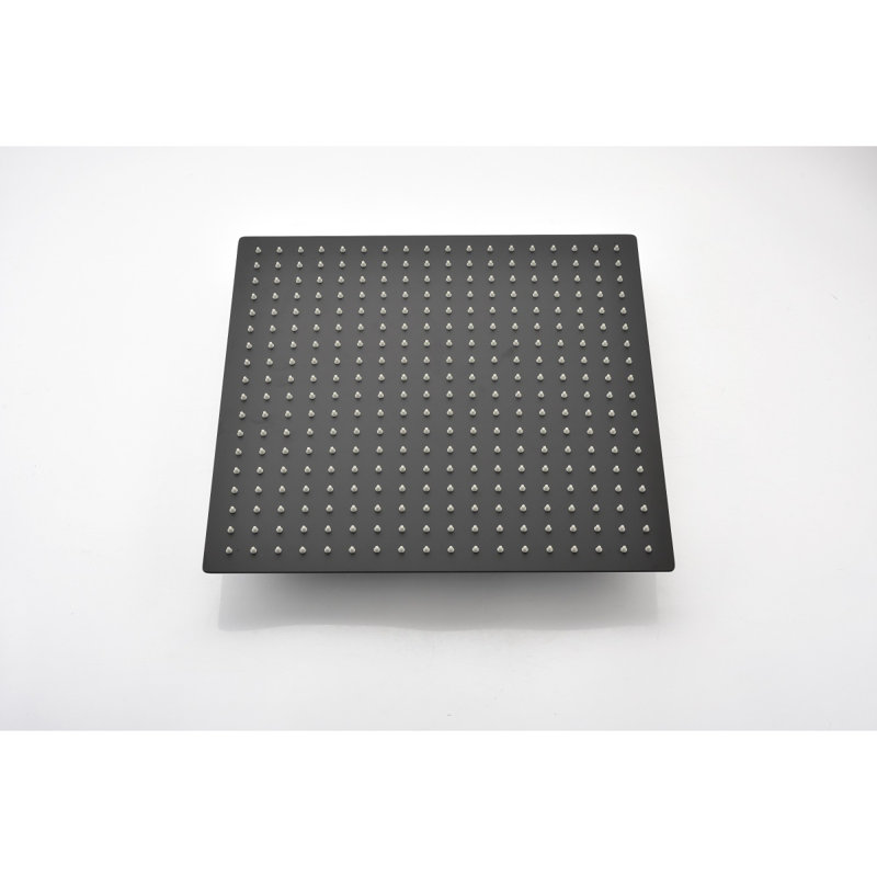 16 Inch Square Rain Shower Head Matte Black 304 Stainless Steel Showerhead, Matte Black