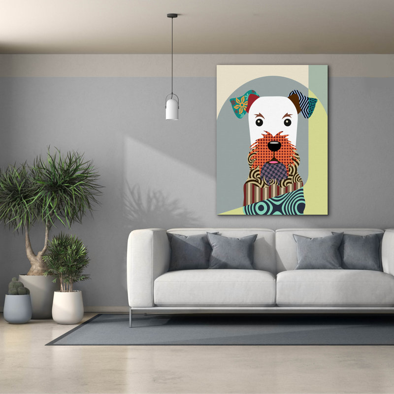 «Airedale Terrier Dog» par Lanre Adefioyue, H 54 po x l 40 po x P 1,5 po
