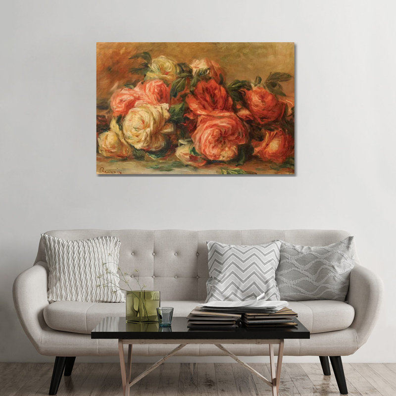 Roses jetées - Estampe numérique sur toile tendue avec châssis, H 32 po x l 48 po