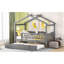 Lit simple Creativ House: Toit fantaisiste, rangement pour lit gigogne et bois de pin massif - amusant et fonctionnel