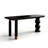 Black+Brown Half-circle Solid Wood Dining Table-1742798233