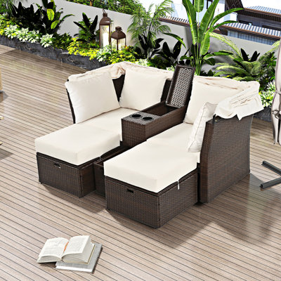 Outdoor Loveseat Sofa Set with Cushions