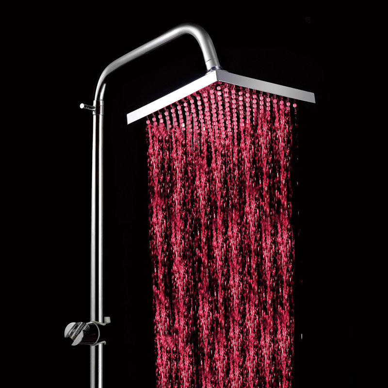 SUMERAIN 8 Inch LED Thermal Showerhead, Contemporary Chrome Rainfall Shower Head, ABS & Stainless Steel