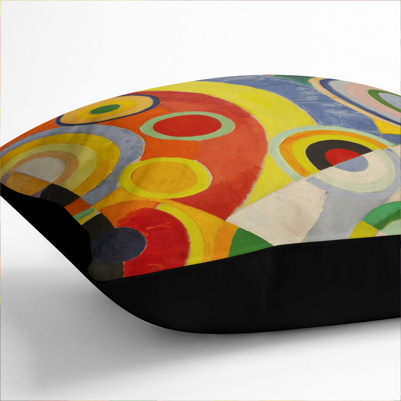 Geometric Square Cushion, 55cm H x 55cm W x 20cm D, Black