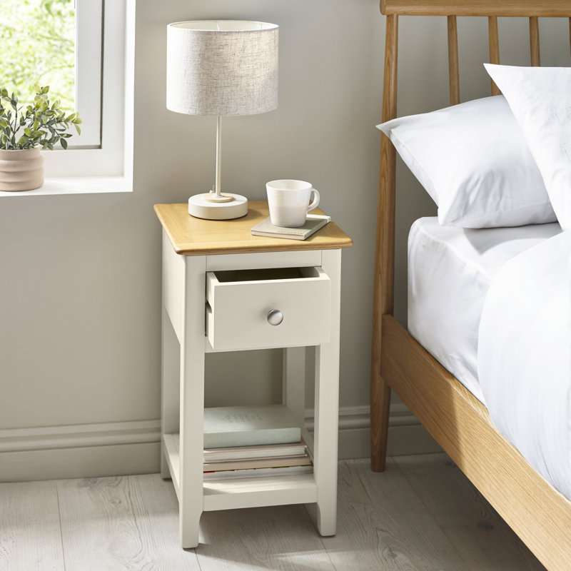 Amrico 34cm W Bedside Table, Light Grey