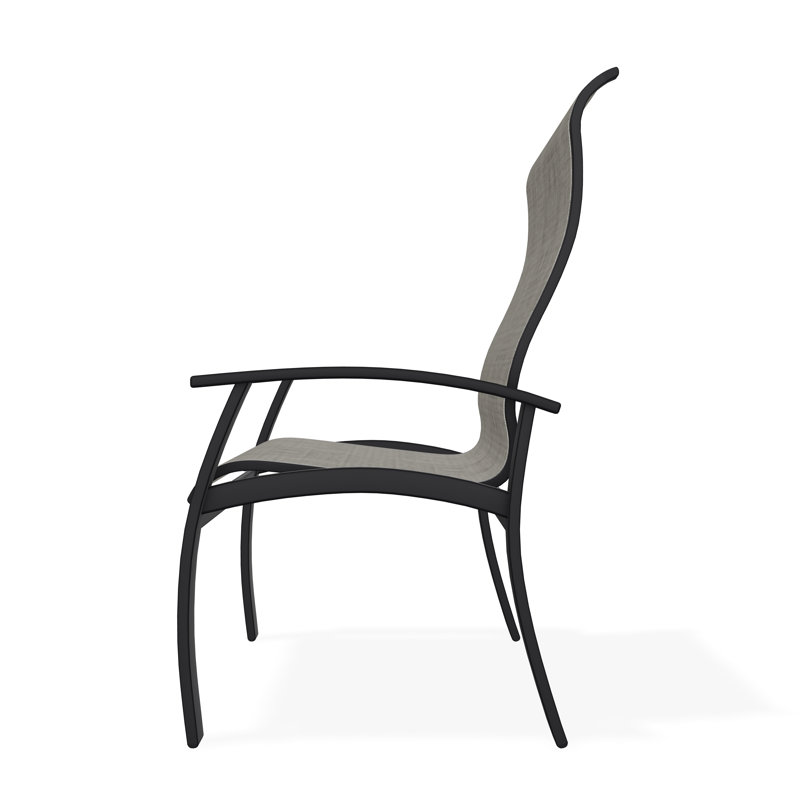 Belle Isle Outdoor Dining Armchair, Smoke, Black