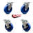 4 Piece Solid Polyurethane Swivel Top Plate Caster Set with 2 Brakes