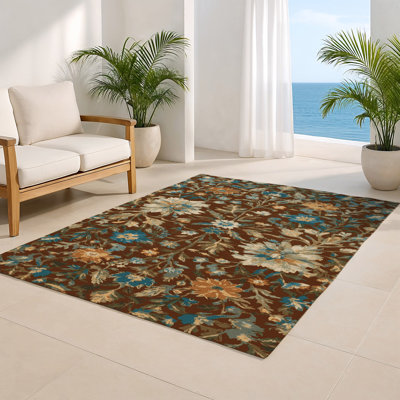Tapis d'intérieur et d'extérieur brun Nature