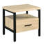 Table d'appoint rustique en chêne et en noir avec tiroir - pour divers espaces de détente