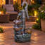 Fontaine d'extérieur avec lumières à DEL, pompe rétro en métal 32,3 "et fontaine en métal