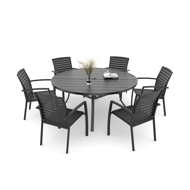 6 - Person Patio Dining Set With Aluminum Frame Chairs