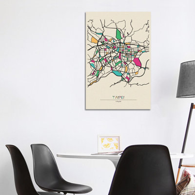 " Taipei, Taiwan Map " by Ayse Deniz Akerman