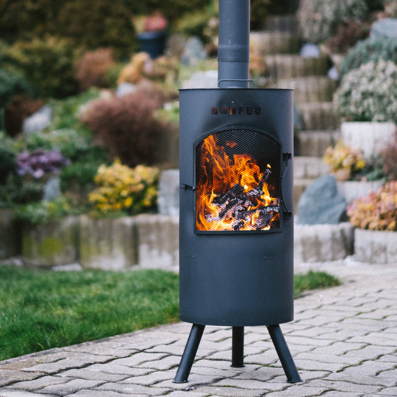 Triangle Steel Chimnea, Black