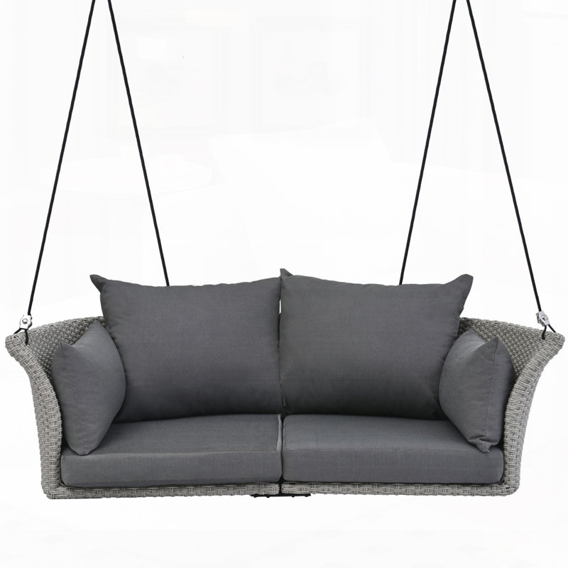 Balancelle suspendue en rotin pour 2 personnes, Gris